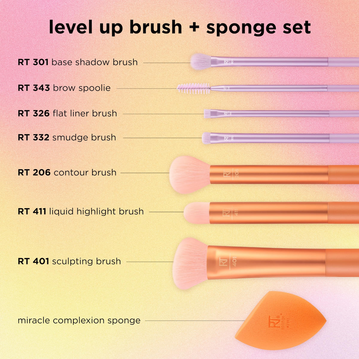 Real Techniques Level Up Brush Set – Face, Cheek & Eye