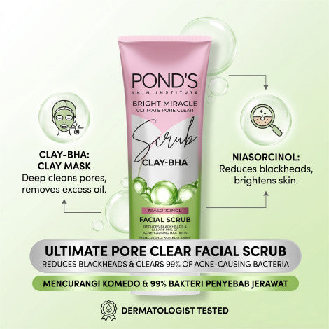 Pond's Bright Miracle Pore Clear Facial Scrub 100g