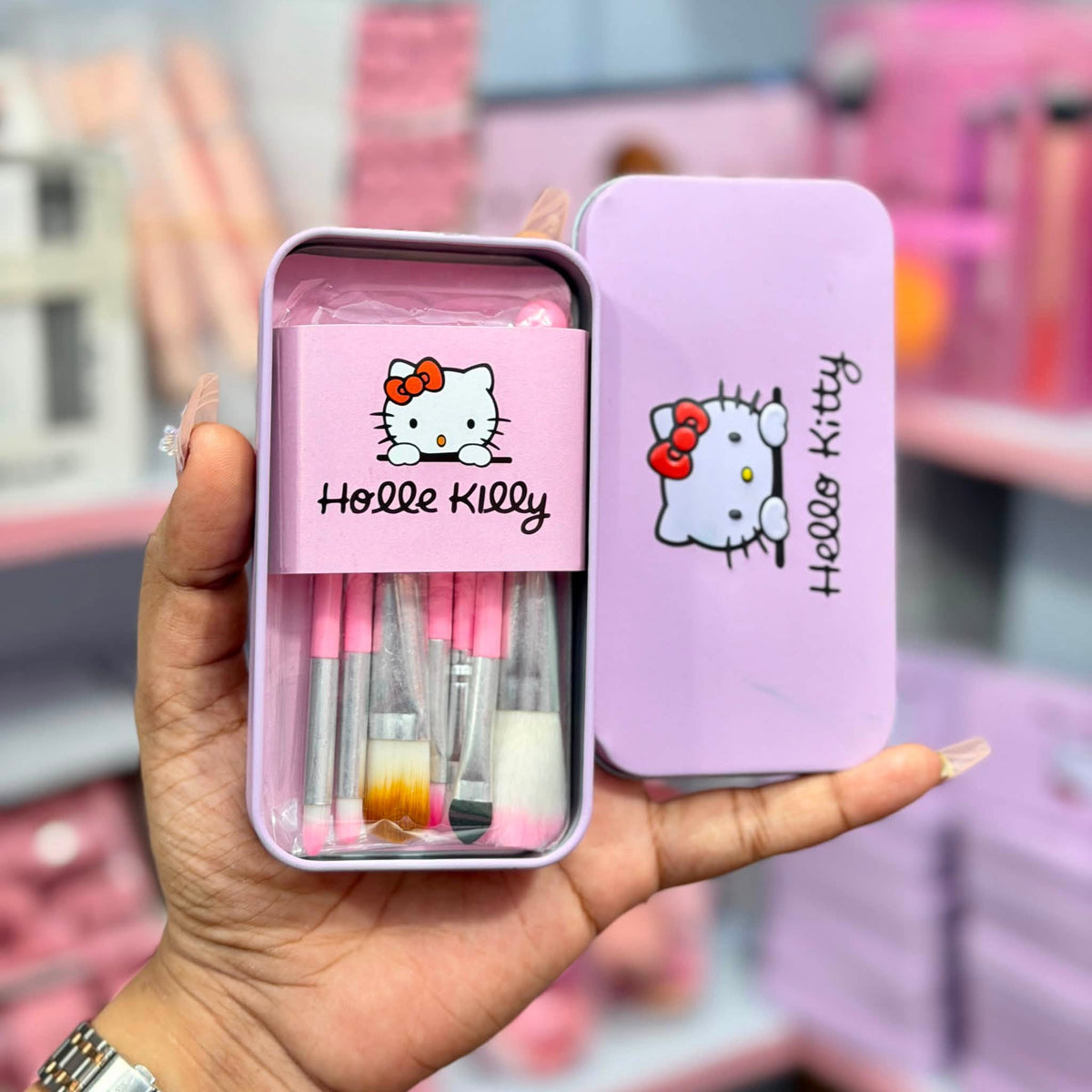 Hello Kitty Cute 7 Pcs Makeup Brush Set Collection
