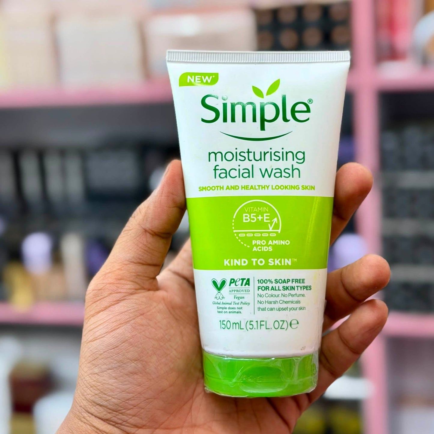 Simple Moisturising Facial Wash Vitamin B5 +E Pro Amino Acids 150 ml