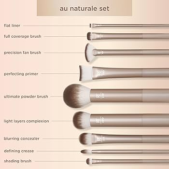 Real Techniques 9-Piece Glow Kit Makeup Brush Set for Face, Cheeks & Eyes