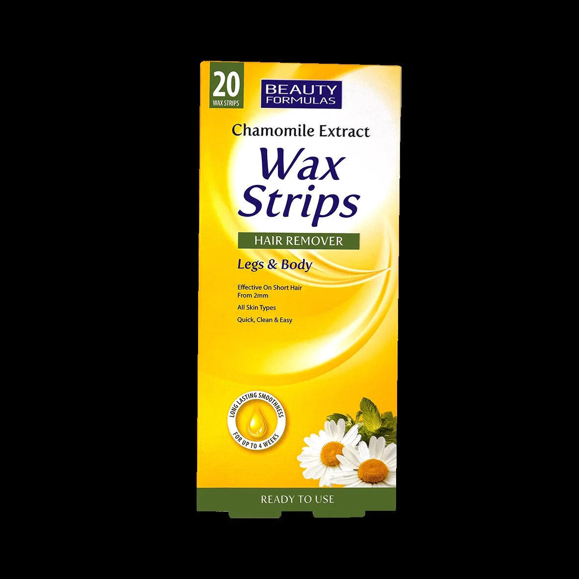Beauty Formulas Chamomile Extract Wax Strips Hair Remover For Legs & Body 20pc