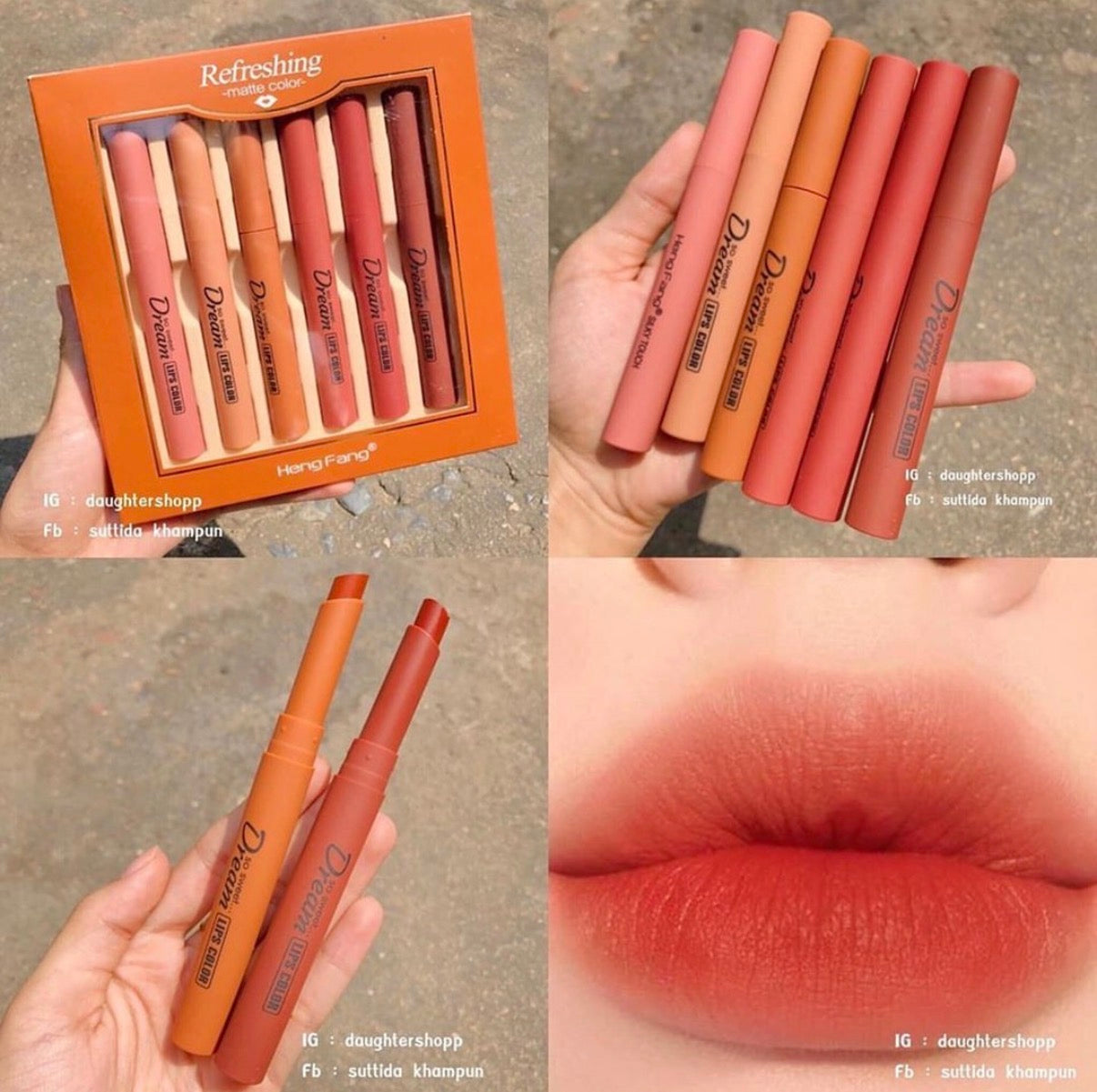Heng Fang 6 Pcs Creamy Bullet Lipstick Set