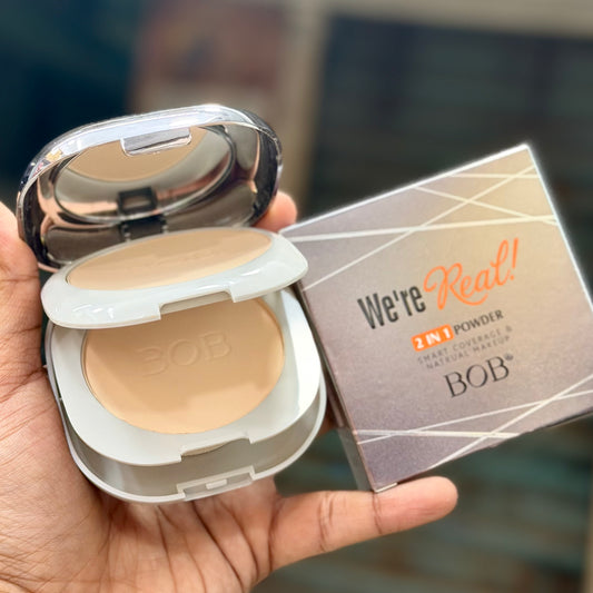 BOB 2-in-1 Full Coverage Pressed Powder With Puff Inside – We’re Real Edition