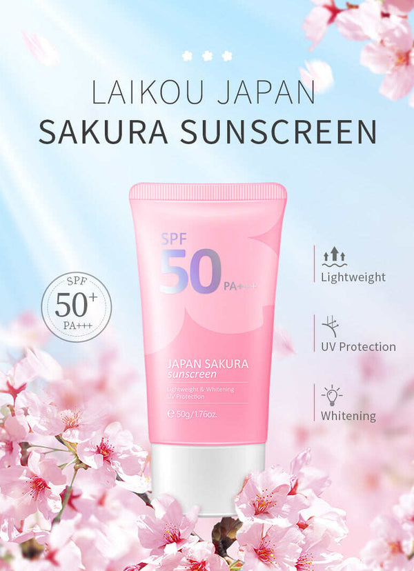 Laikou Japan Sakura Sunscreen UV SPF50 PA+++ Sunblock 50g