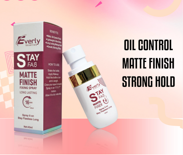 Everly Beauties Stay Fab Matte Fixing Setting Spray 43ml - Long-Lasting Oil Control Makeup Mist