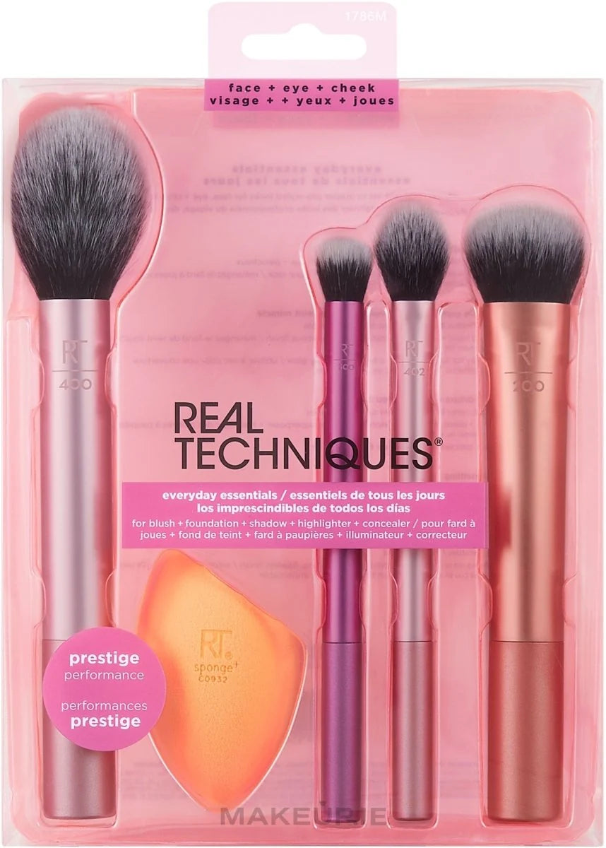 Real Techniques Everyday Essentials 5-Piece Makeup Brush & Sponge Set