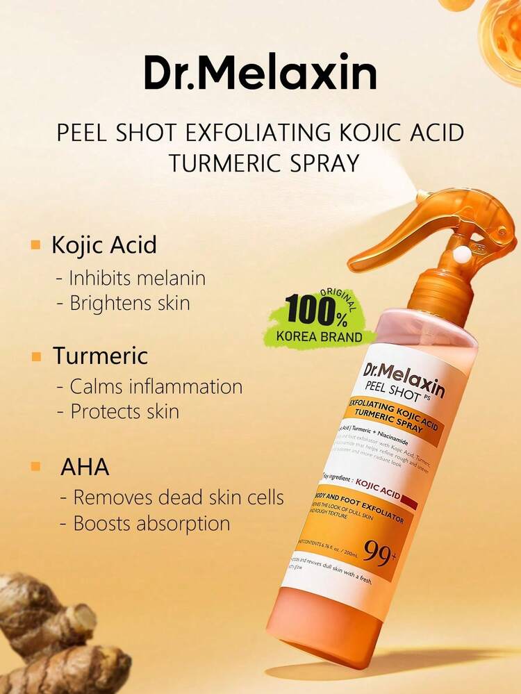 Dr. Melaxin Peel Shot Exfoliating Kojic Acid Turmeric Spray Brigtening 200ml