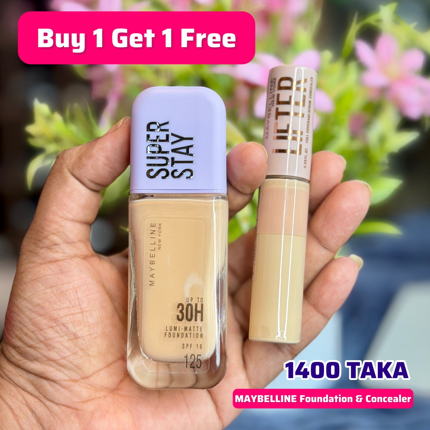 Buy 1 Get 1 Free – Buy Maybelline Foundation & Get Free Maybelline Concealer