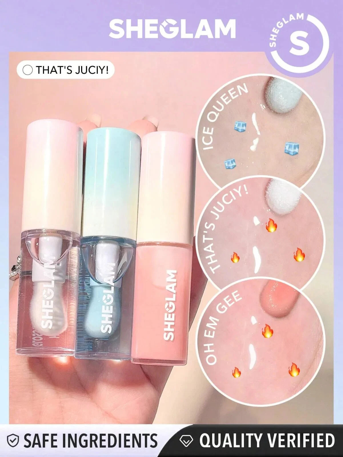 SHEGLAM Ice Queen Plumping Lip Gloss (Pink)