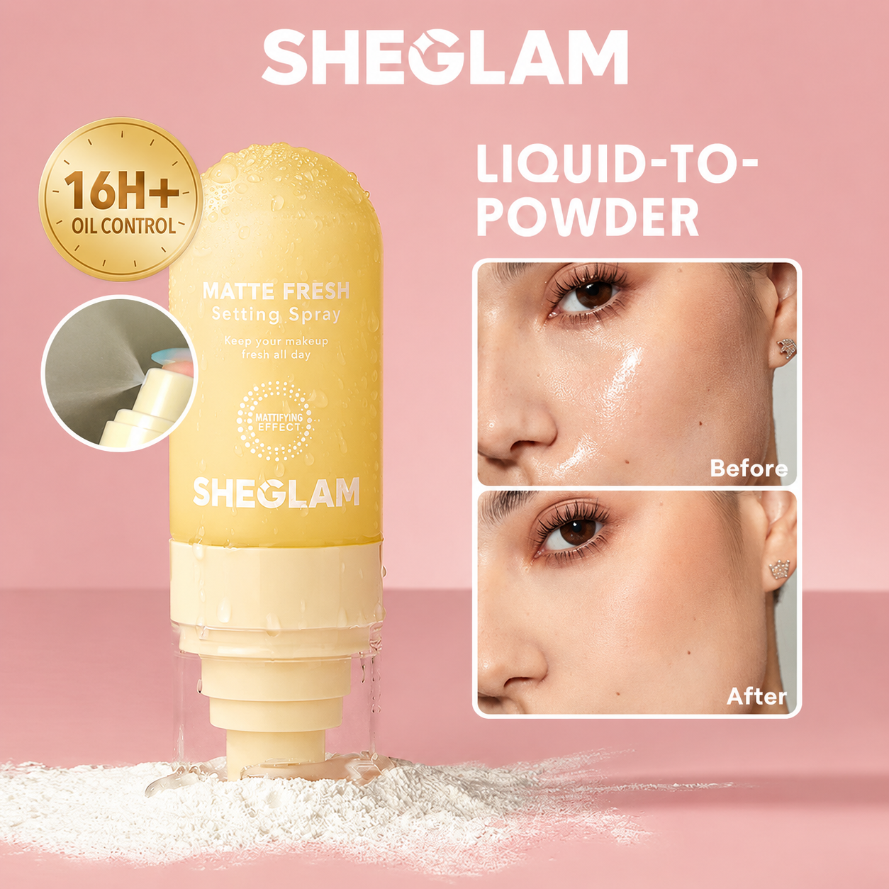 SHEGLAM Setting Spray (16H+ Oil Control) Matte Fresh