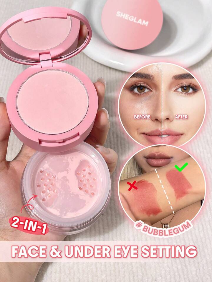 SHEGLAM Insta-Ready Face & Under Eye Setting Powder Duo - Bubblegum